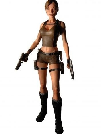 Feita em borracha, a boneca da Lara Croft, personagem de Angelina Jolie, é uma das únicas personagens femininas desenvolvidas pela Neca