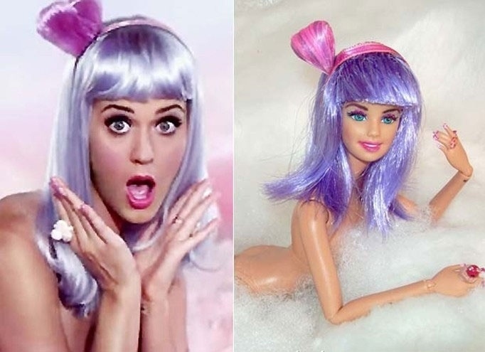Inspirado no visual de Katy Perry no clipe "California Gurls", o artista plástico Marcus Baby criou uma boneca da cantora e compositora americana. A miniatura da artista foi criada no momento do clipe em que ela aparece nua em uma nuvem de algodão doce