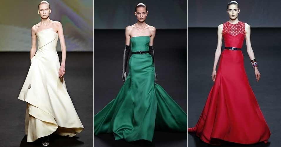 Modelos apresentam looks de Christian Dior para o Inverno 2013 durante a semana de alta-costura de Paris (1º/07/2013) - AP/AFP/AFP