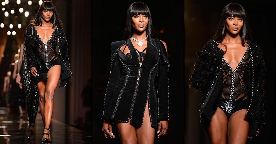 Naomi Campbell apresenta looks da Versace para o Inverno 2013 durante a semana de alta-costura de Paris (30/06/2013) - Getty Images