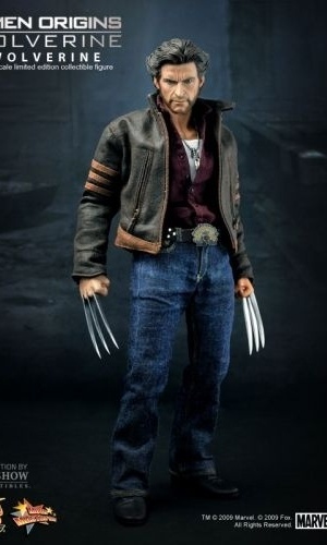 O ator Hugh Jackman, na pele do personagem Wolverine, tem aproximadamente 30 cm. As mãos e os antebraços podem ser trocados. A peça foi desenvolvida pela Hot Toys