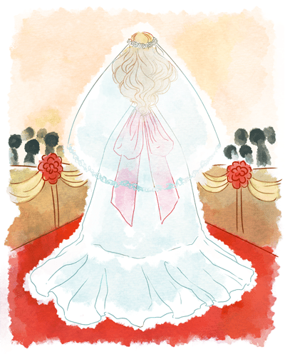 Ilustração da matéria Dez detalhes que as noivas precisam saber ao comprar o vestido - Leh Latte/Arte UOL