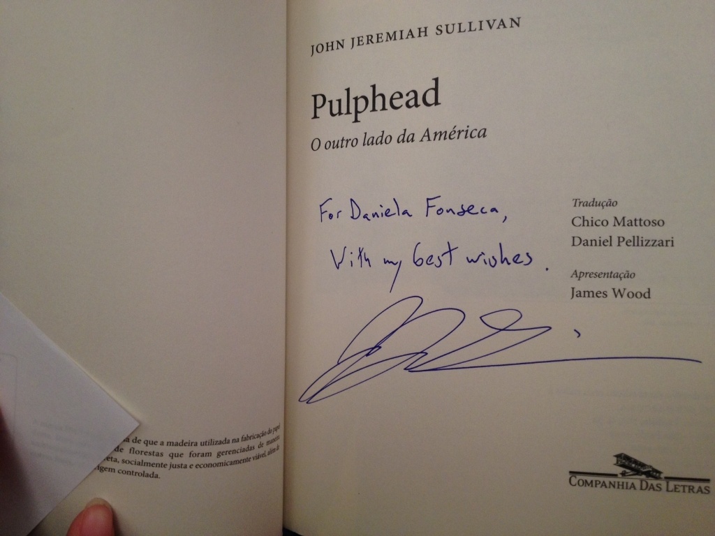 7.jul.2013 - Na Flip, Daniela Fonseca tietou John Jeremiah Sullivan - Mirella Nascimento/UOL