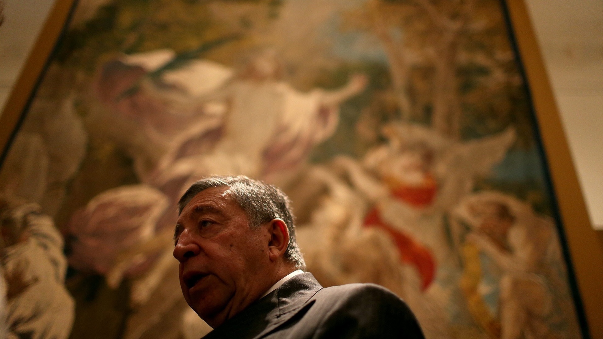 8.jul.2013 - A mostra "A herança do sagrado: obras-primas do Vaticano e de museus italianos", em cartaz no Museu Nacional de Belas Artes (MNBA) reúne 105 obras de artistas como Da Vinci, Caravaggio, Ticiano e Guido Reni e está dividida em quatro módulos temáticos: episódios da vida de Cristo; a missão e a vocação dos apóstolos Pedro e Paulo; as representações de Maria e a vida dos santos - Antonio Lacerda/EFE