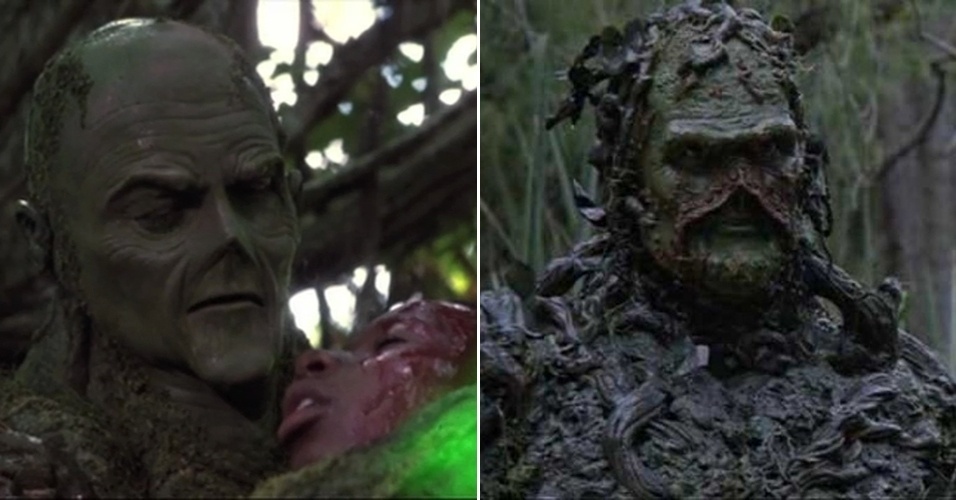 Cenas dos filmes "O Monstro do Pântano" (1982) e "A Volta do Monstro do Pântano" (1989) - Divulgação