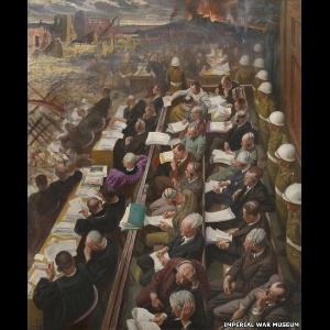 Ela foi a primeira artista a ser agraciada com o título de 'Dame' pela realeza britânica em 1929 e foi a artista oficial dos julgamentos de membros do regime nazista em Nuremberg, na Alemanha - Imperial War Museum/Divulgação