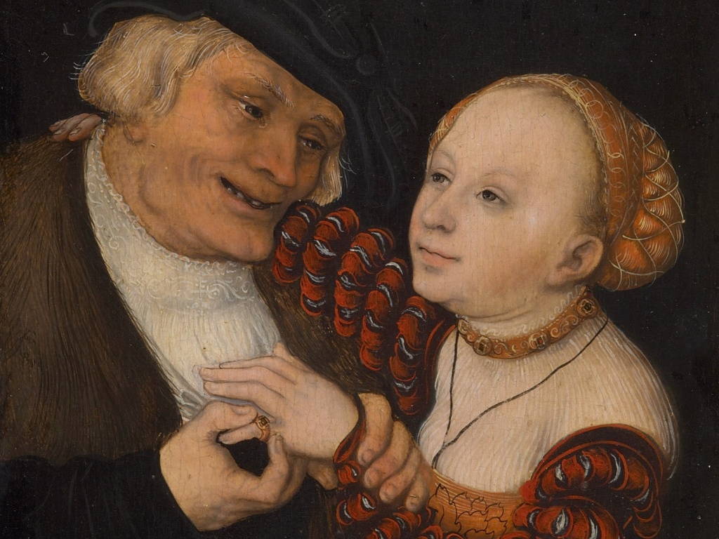 Obra de Lucas Cranach presente na exposição "The Other Half" ("A Outra Metade"), do Museu de História da Arte em Viena. Até setembro de 2013, o museu reúne cerca de 80 peças de um período de mais de 4 mil anos de história com a temática de casais e duetos - Divulgação
