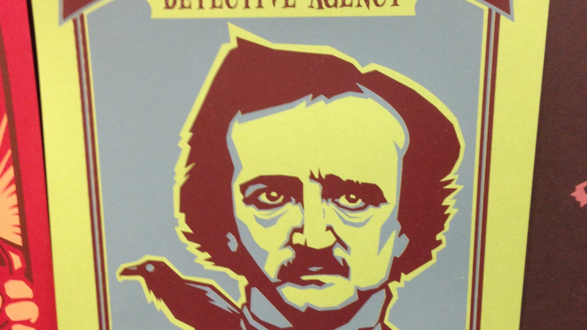17.jul.2013 - Personagens da história e da literatura viram pôsteres de propagandas fictícias. A agência de detetive do escritor Edgar Allan Poe no pôster do artista Daniel Davis - Natalia Engler/UOL