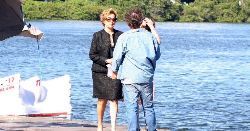 19.jul.2013 - A atriz Betty Lago grava "Pecado Mortal" na Lagoa Rodrigo de Freitas, na zona sul do Rio