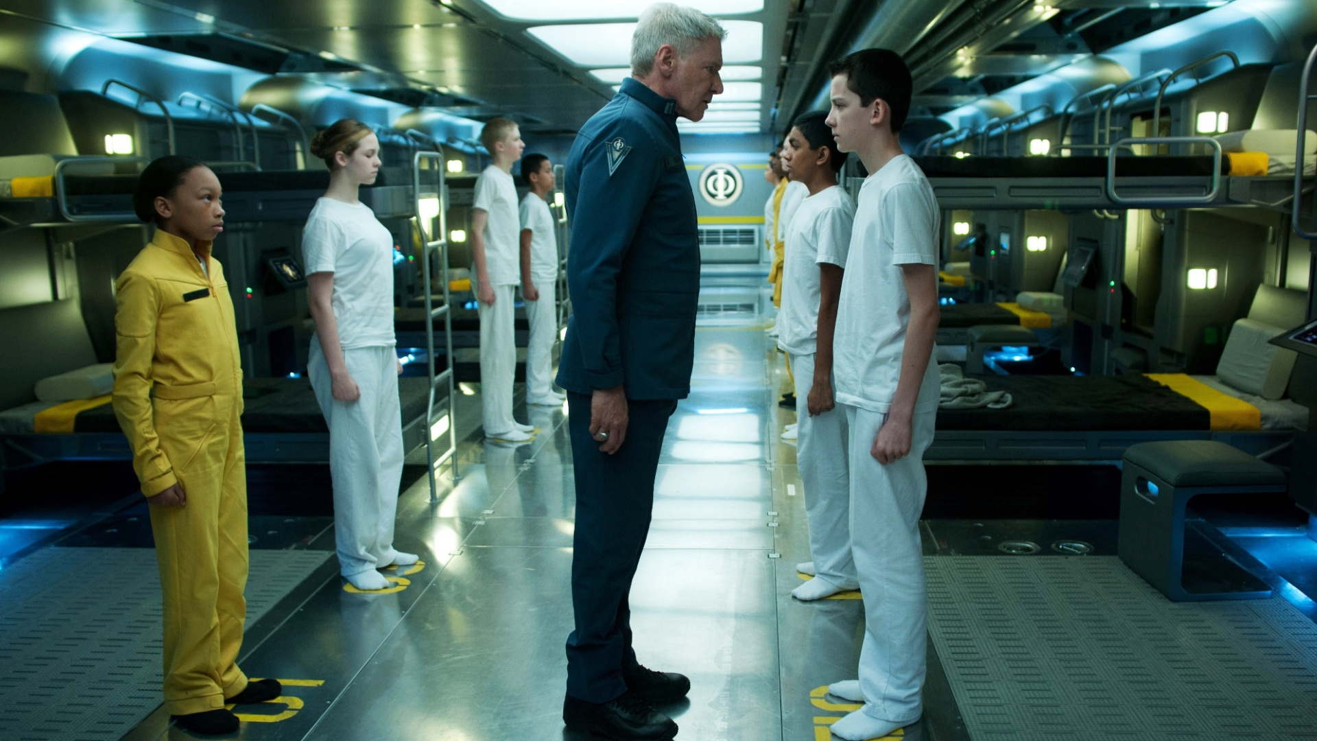 Harrison Ford e Asa Butterfield na ficção científica futurista "Ender's Game - O Jogo do Exterminador", que teve apresentação na Comic-Con 2013 - Paris/Divulgação