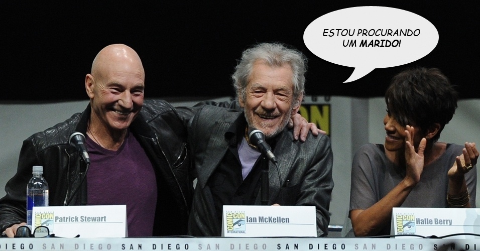 Patrick Stewart, Ian McKellen e Halle Berry na Comic-Con 2013 - Kevin Winter/AFP