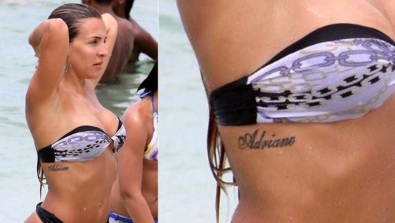 Joana Machado chegou a ter o nome do jogador Adriano tatuado no corpo, mas removeu a tatuagem depois de vencer o reality "A Fazenda 4"