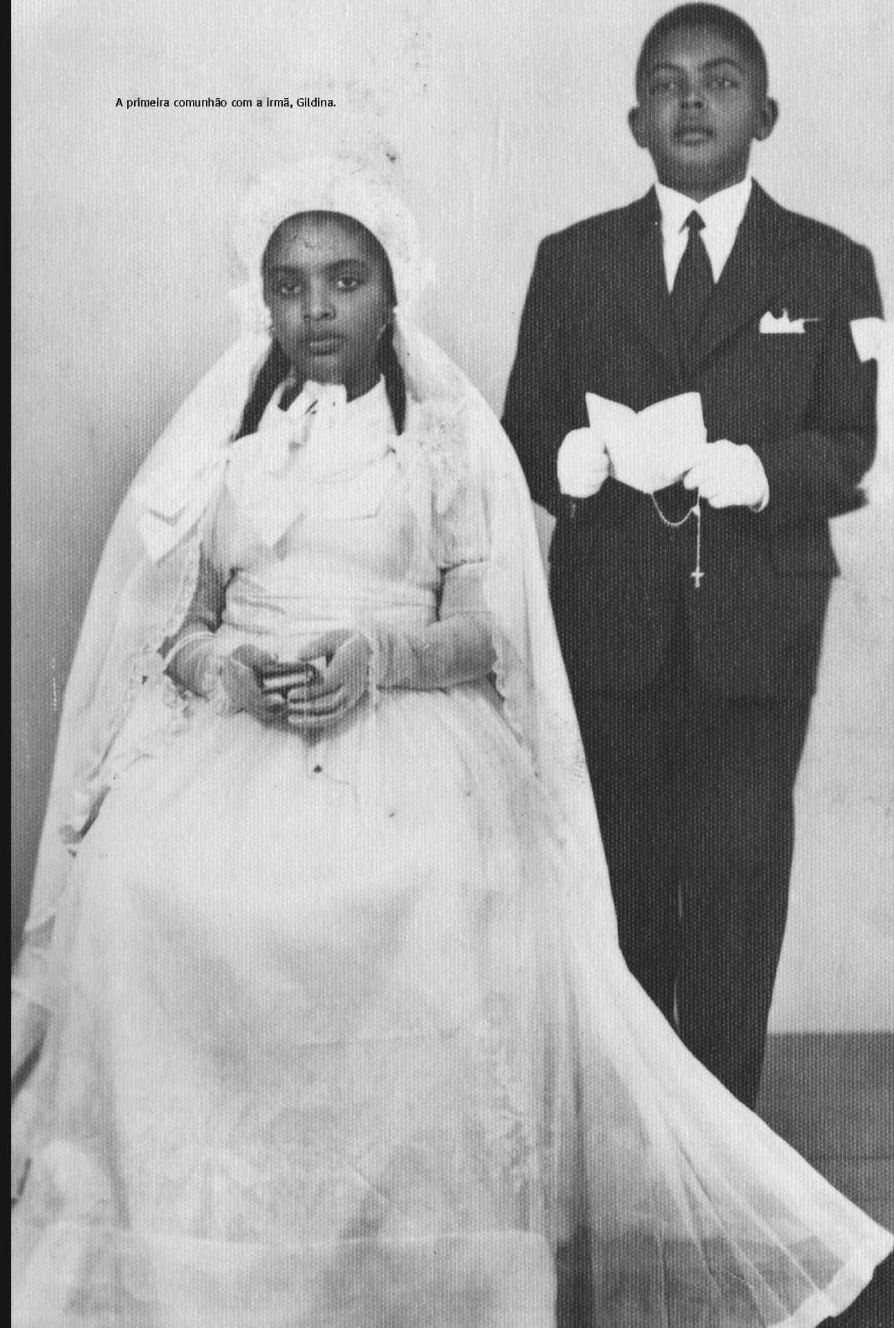 A primeira comunhão de Gilberto Gil com a irmã Gildina - Acervo Gege Produções Artísticas/Divulgação