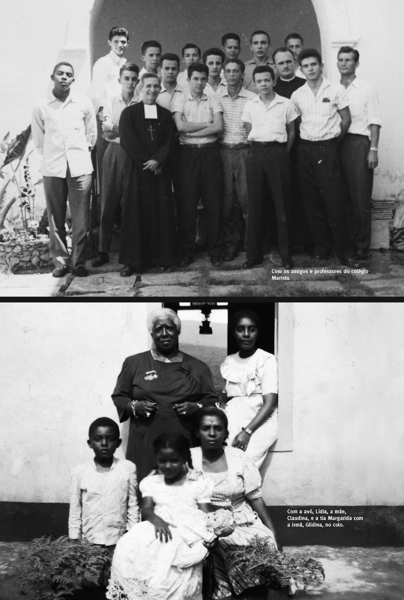 Gilberto Gil (esquerda) com os amigos e professores do colégio Marista - Acervo Gege Produções Artísticas/Divulgação