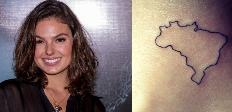 Isis Valverde tatuou o mapa do Brasil. 