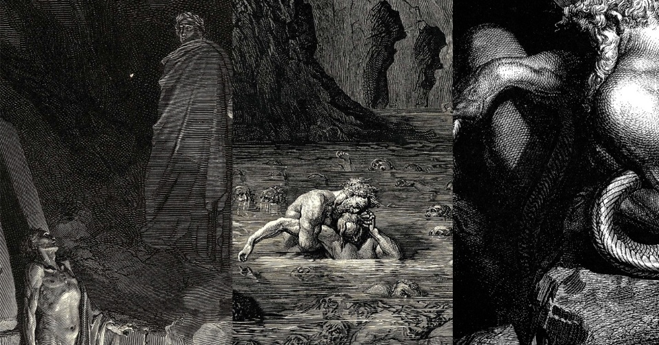 Reproduções De Pinturas Inferno, da `comédia divina` Por Dante