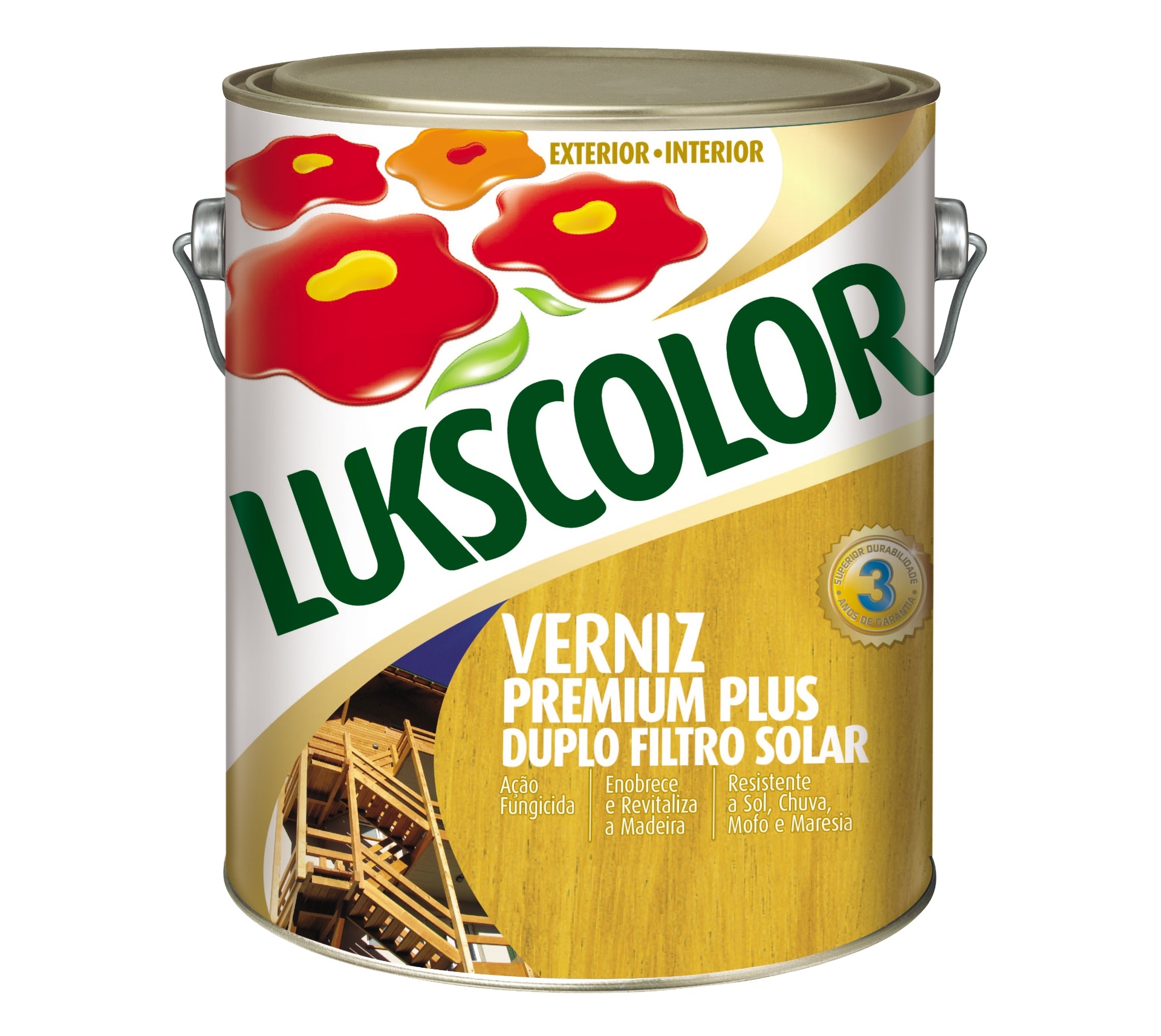 O verniz Premium Plus da Lukscolor (www.lukscolor.com.br) possui duplo filtro solar e ação fungicida. O produto está disponível nos acabamentos brilhante e acetinado e nas cores natural, mogno, imbuia, nogueira, cedro, canela e ipê. Preço sugerido pela marca: R$ 52 (o galão de 3,6 l) I Preços pesquisados em julho de 2013 e sujeitos a alterações - Divulgação