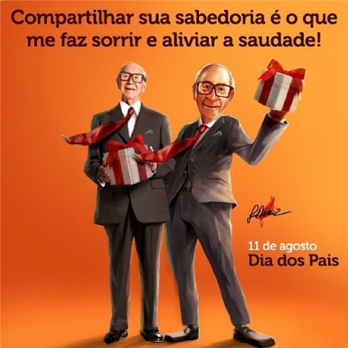 11.ago.2013 - A empresária Lucília Diniz postou uma caricatura do pai antes de homenageá-lo com um texto no Dia dos Pais