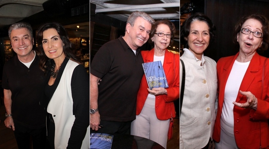 13.ago.2013 - O jornalista Edney Silvestre lançou o livro "Vidas Provisórias" com noite de autógrafos em uma livraria no Rio. Fátima Bernardes, Cássia Kiss e Fernanda Montenegro prestigiaram o evento