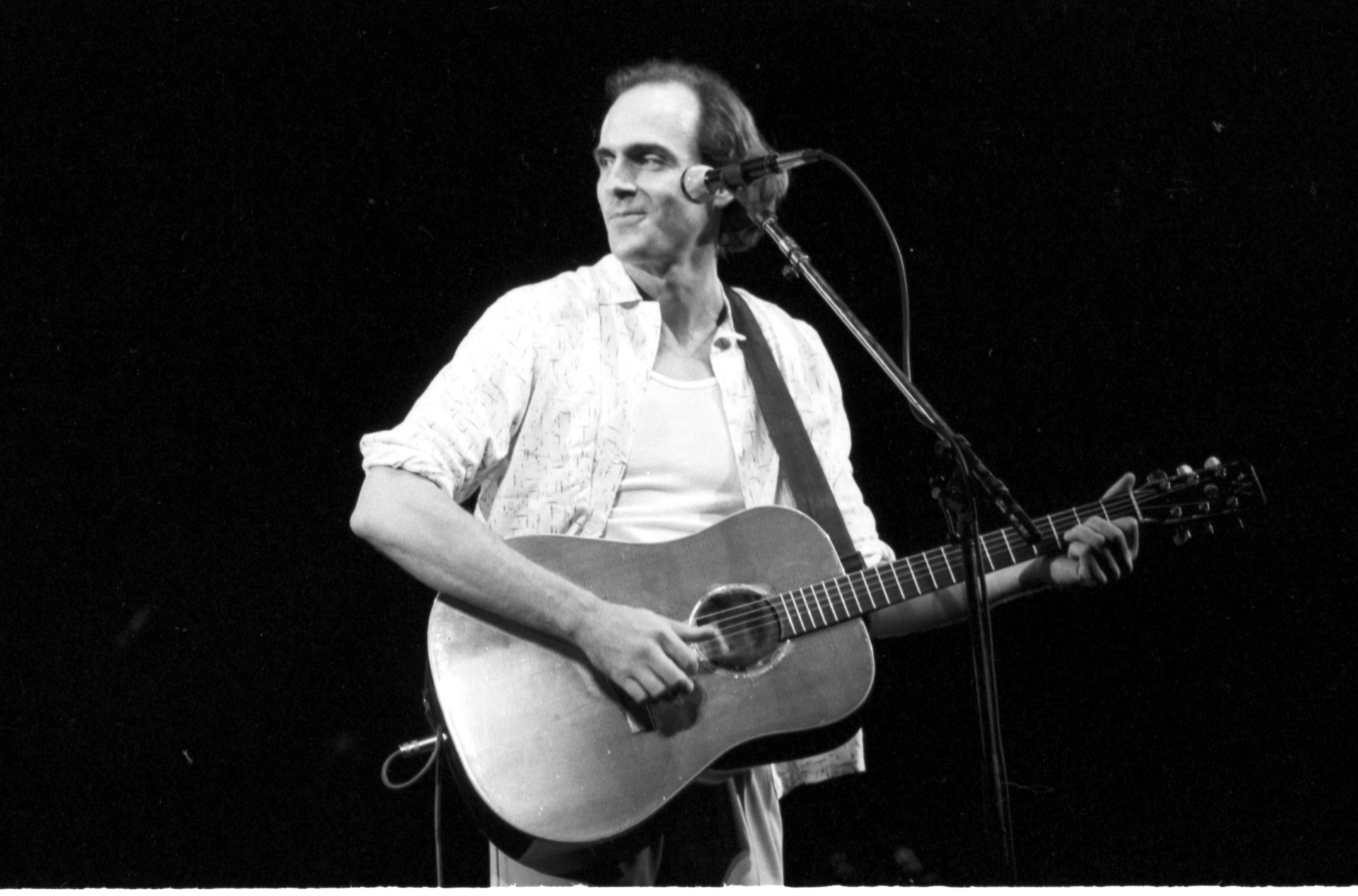 Apresentação do cantor James Taylor, no Rock in Rio de 1985 - Renata Falzoni/Folhapress