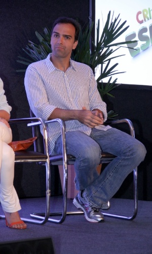 19.ago.2013 - Tadeu Schmidt participou do lançamento da campanha "Criança Esperança 2013". O evento aconteceu no Projac, complexo de estúdios da Globo, no Rio