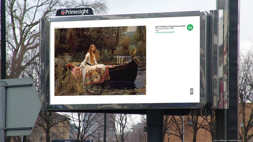 A obra acima, "A Dama de Shalott", de John William Waterhouse, foi a preferida entre os eleitores que participaram do projeto - Art Everywhere/Divulgação