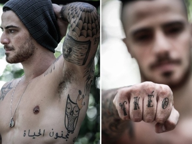 Felipe Titto mostra tatuagens feitas em homenagem à mulher e ao filho