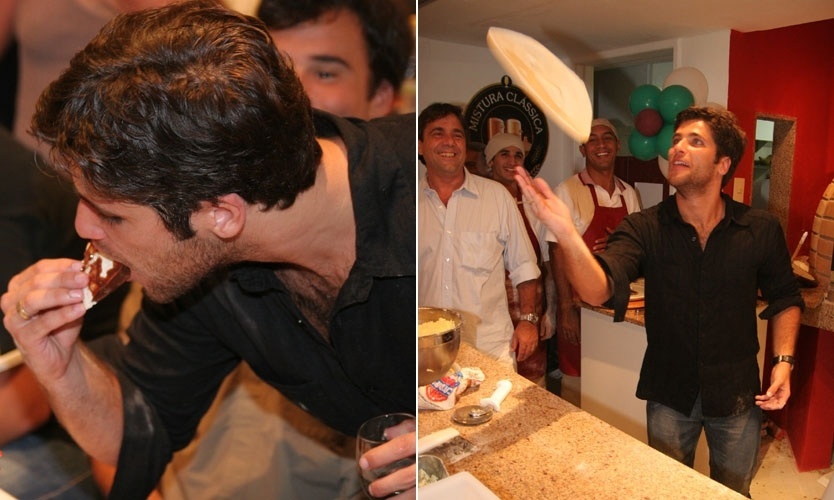 Junto com sua família, Bruno Gagliasso abre uma pizzaria na Barra da Tijuca, no Rio de Janeiro. Na noite de inauguração, o ator se arrisca como pizzaiolo e faz uma boquinha com os quitutes da festa