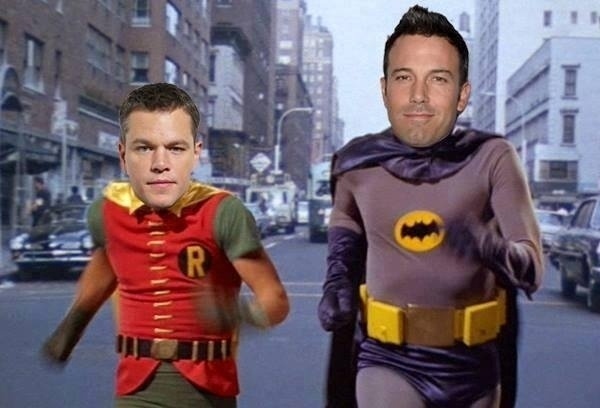 Com a escolha de Ben Affleck para o papel de Batman, os fãs começaram a fazer pedidos irônicos para que Matt Damon seja o Robin - Reprodução