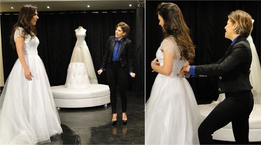 Em "Amor à Vida", Valdirene não cabe no vestido de noiva