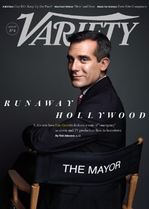 Eric Garcetti, recém-empossado prefeito de Los Angeles, cita "emergência" ao falar sobre Hollywood - Divulgação / Variety