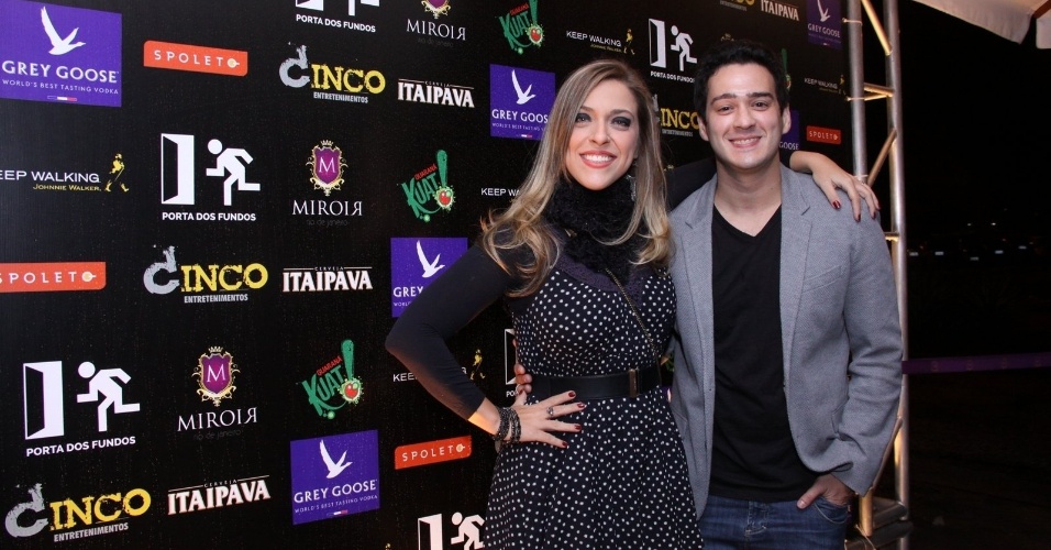 27.ago.2013 - Júlia Rabello e Marcos Veras na festa de um ano do canal de humor Porta dos Fundos, em boate na Lagoa, Rio de Janeiro