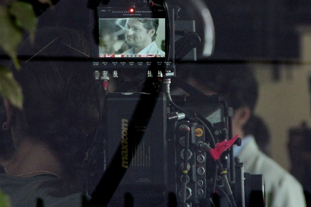 28.ago.2013 - O ator Marcelo Serrado durante as filmagens de "Rio, Eu Te Amo" na capital fluminense - Rodrigo dos Anjos/AgNews