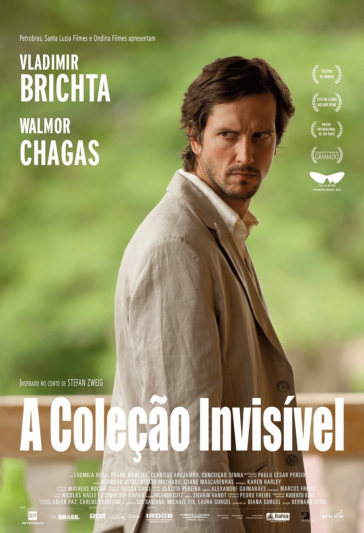 Cartaz oficial do filme brasileiro "A Coleção Invisível", último longa estrelado por Walmor Chagas - pôster nacional - Divulgação / Pandora Filmes