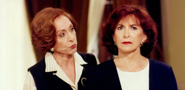 Aracy Balabanian e Tereza Rachel como as irmãs Filomena e Francesca Ferreto na novela "A Próxima Vítima"