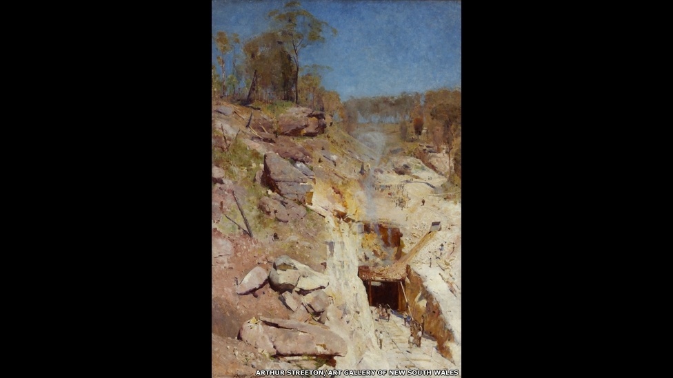 "A Austrália tenta evocar as peculiaridades de suas paisagens ao mesmo tempo em que considera a evolução da arte histórica e contribuições da arte australiana ao longo dos últimos dois séculos", diz a curadoria da exposição - Arthur Streeton