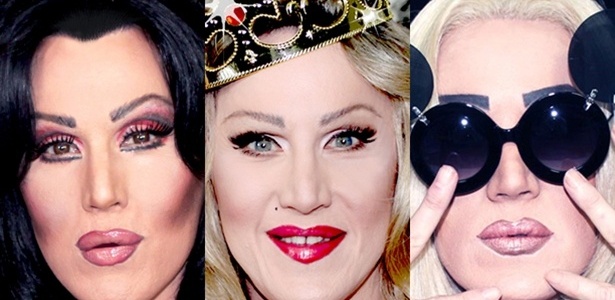 17.set.2013 - O comediante britânico Charlie Hides que interpreta Cher, Madonna e Lady Gaga