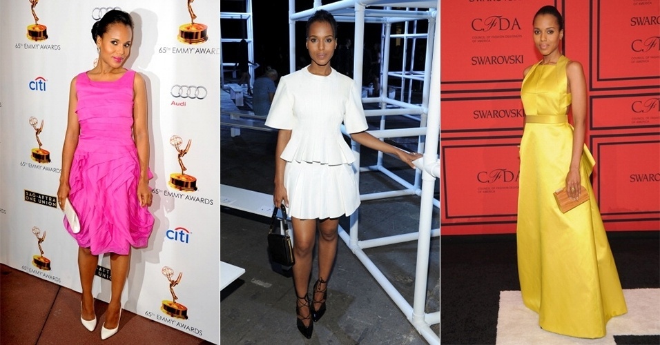 A atriz Kerry Washington, protagonista da série "Scandal", foi eleita a famosa mais bem vestida do ano pela revista "People". "Quando vou a algum lugar, quero estar certa de que estarei confortável e vestida para o evento", disse a vencedora - Getty Images
