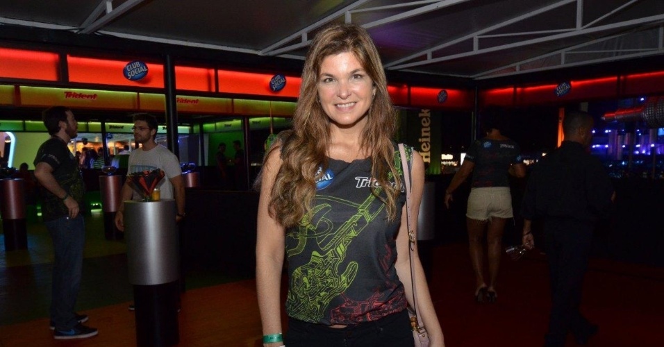 20.set.2013 -  A atriz Cristiana Oliveira chegou atrasada para o show do Frejat, que queria assistir no 5º dia do Rock in Rio