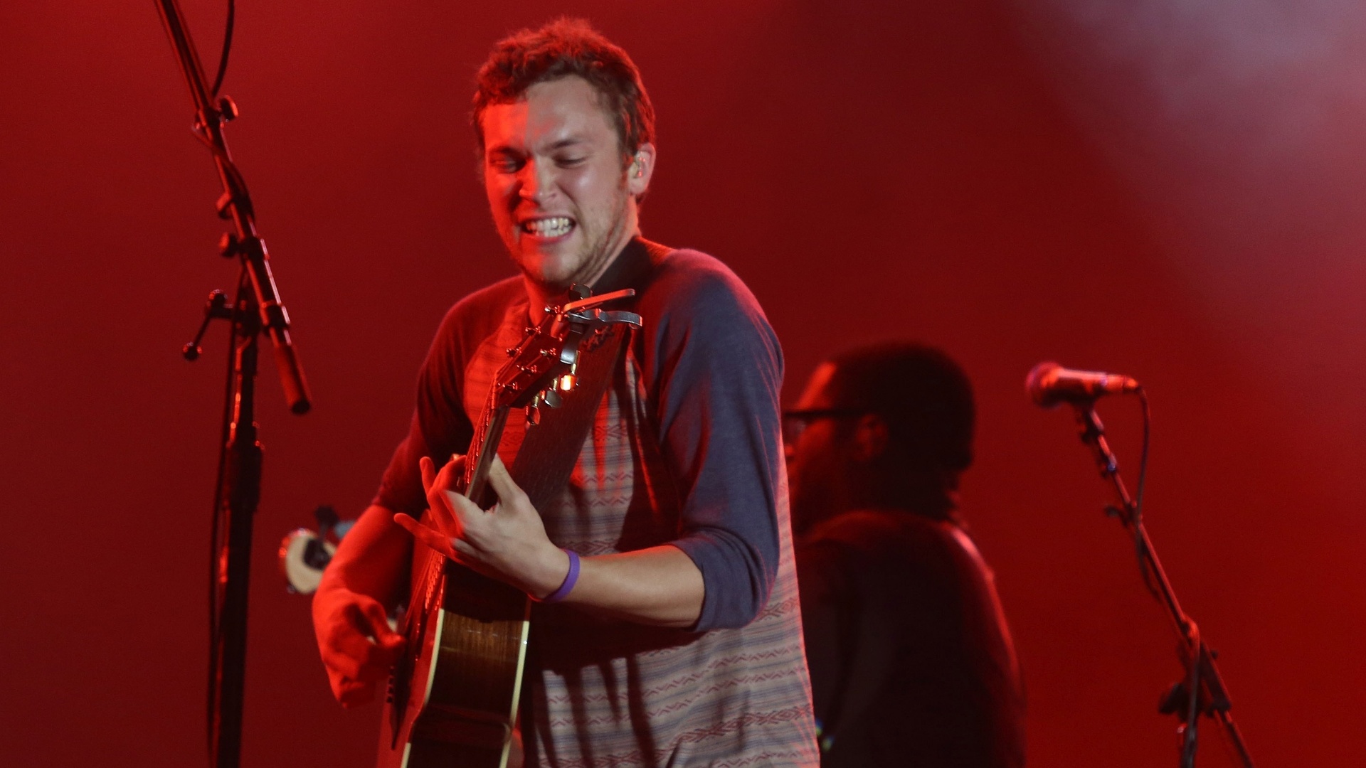 21.set.2013 - O cantor Phillip Phillips se apresenta no Palco Mundo do Rock in Rio - Fernando Maia/UOL