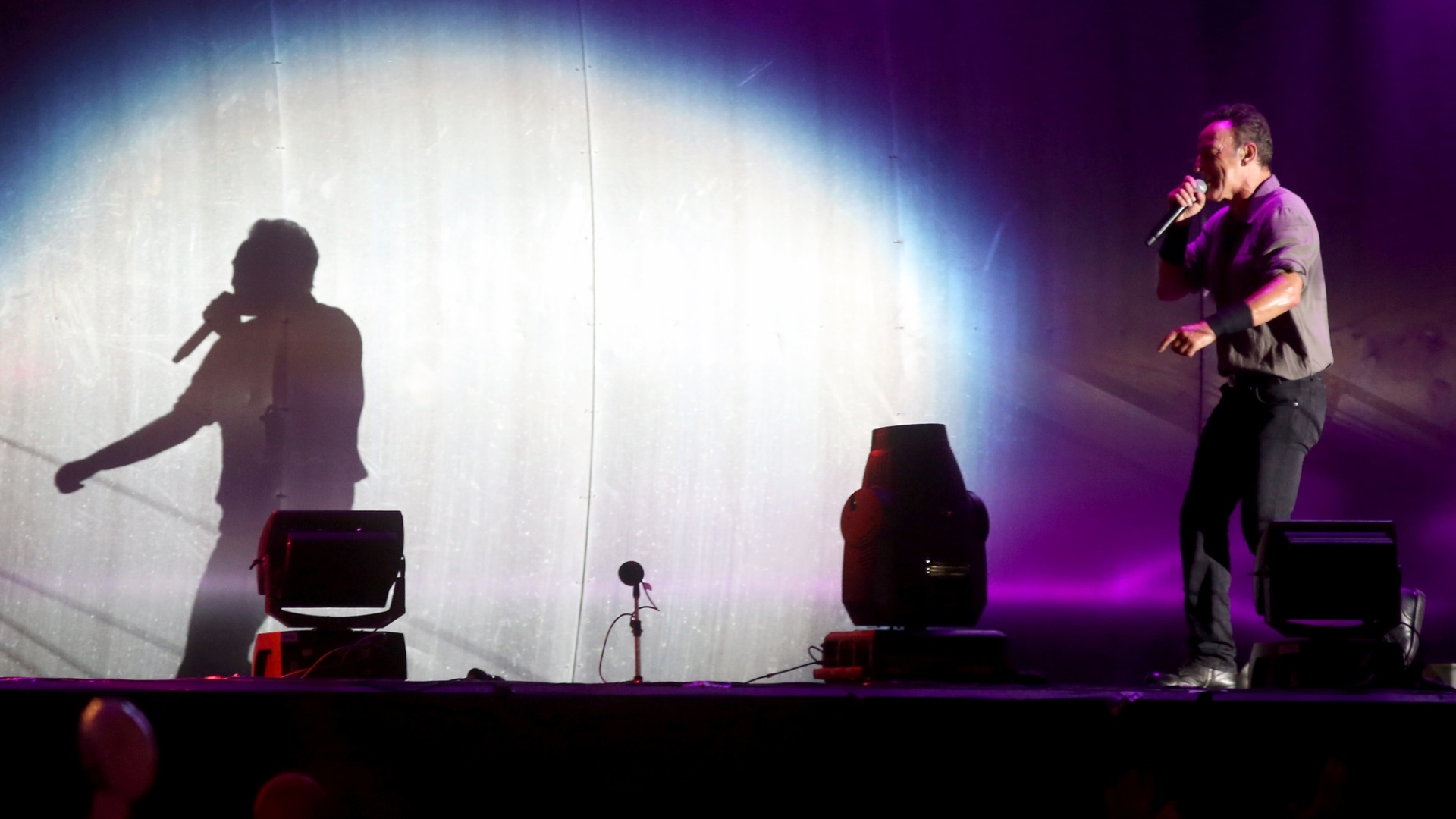 21.set.2013 - O cantor Bruce Springsteen se apresenta no Palco Mundo do Rock in Rio - Fernando Maia/UOL