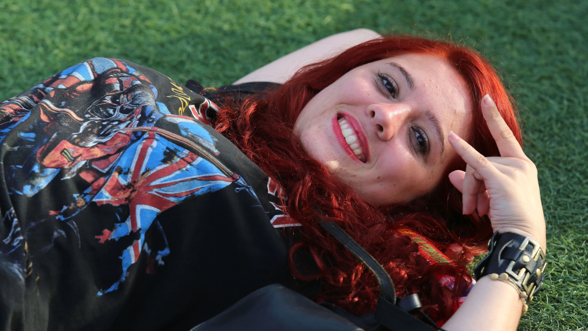 22.set.2013 - Tons de vermelho nas madeixas mostraram sua popularidade na Cidade do Rock - Fernando Maia/UOL