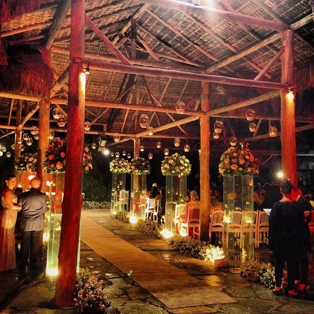 23.set.2013 - Decoração do local onde foi feita a cerimônia de casamento de Naldo e Mulher Moranguinho