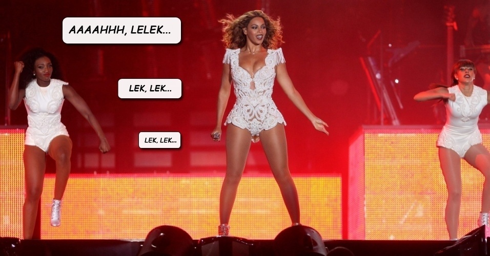 "Ah, lelek, lek, lek... lek, lek...", sample de "Passinho do Volante" bombando nos alto faltantes no final do show de Beyoncé no Rio. A cantora ainda ensaiou dançar o quadradinho. - Felipe Panfili/AgNews