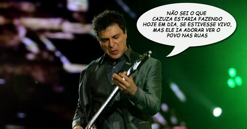 "Não sei o que Cazuza estaria fazendo hoje em dia, se estivesse vivo, mas ele ia adorar ver o povo nas ruas", Frejat, em show que reuniu artistas brasileiros em homenagem a Cazuza - Marcel Sayo/EFE