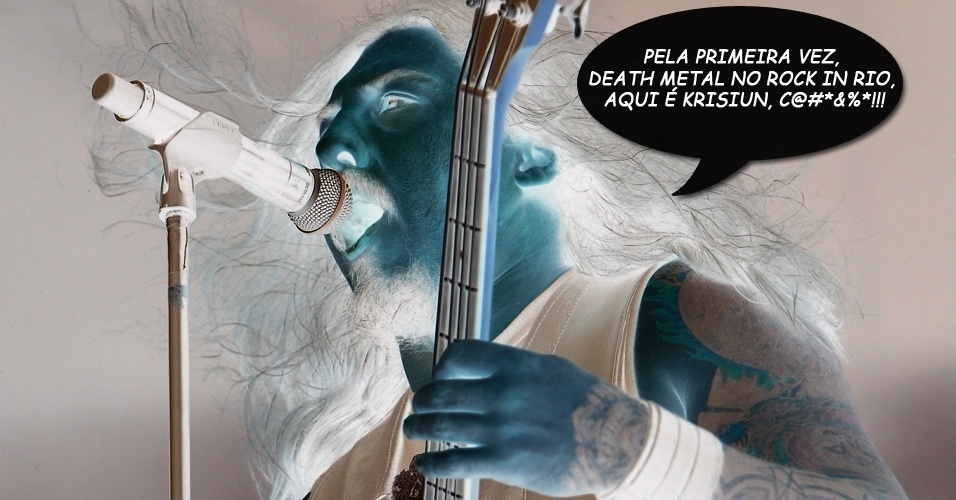 "Pela primeira vez, death metal no Rock in Rio. Aqui é Krisiun, c*****!", Alex Camargo, vocalista do Krisiun, que fez show mais pesado do festival ao lado dos alemães do Destruction - João Laet/Agência o Dia/AE