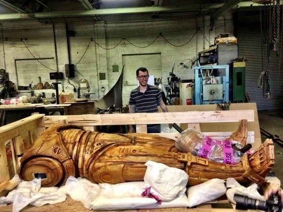 Após campanha de financiamento coletivo, moradores de Detroit conseguiram dinheiro para construir uma estátua do Robocop para vigiar a cidade a partir de 2014 - Divulgação/Kickstarter