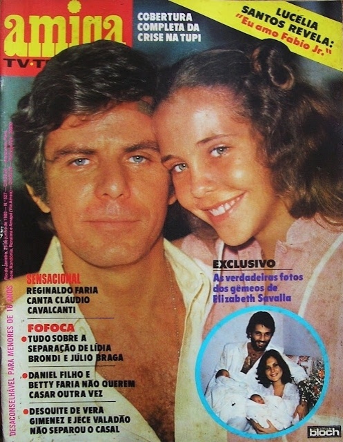 Capa da revista "Amiga" com Reginaldo Faria e Isabela Garcia, que estão na novela "Água Viva"