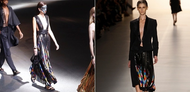 Looks da Givenchy e Tufi Duek para o Verão 2014, apresentados em Paris e São Paulo, respectivamente - AFP/UOL