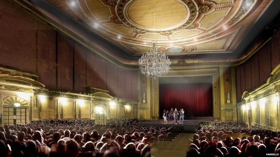 O teatro, no estilo vitoriano, foi construído para acomodar 2,500 pessoas, mas por mais de 65 anos suas portas ficaram fechadas para o público - Farrels